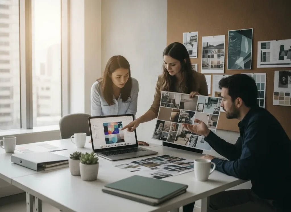 professional marketing team in a modern office planning