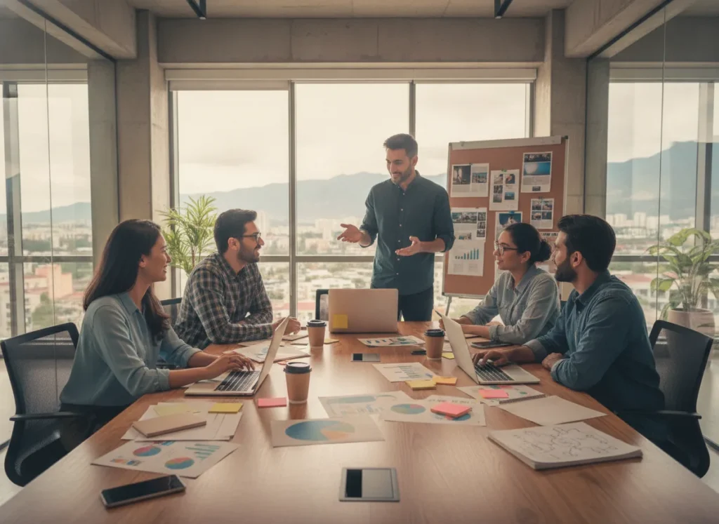 professional marketing team in Pakistan collaborating on a